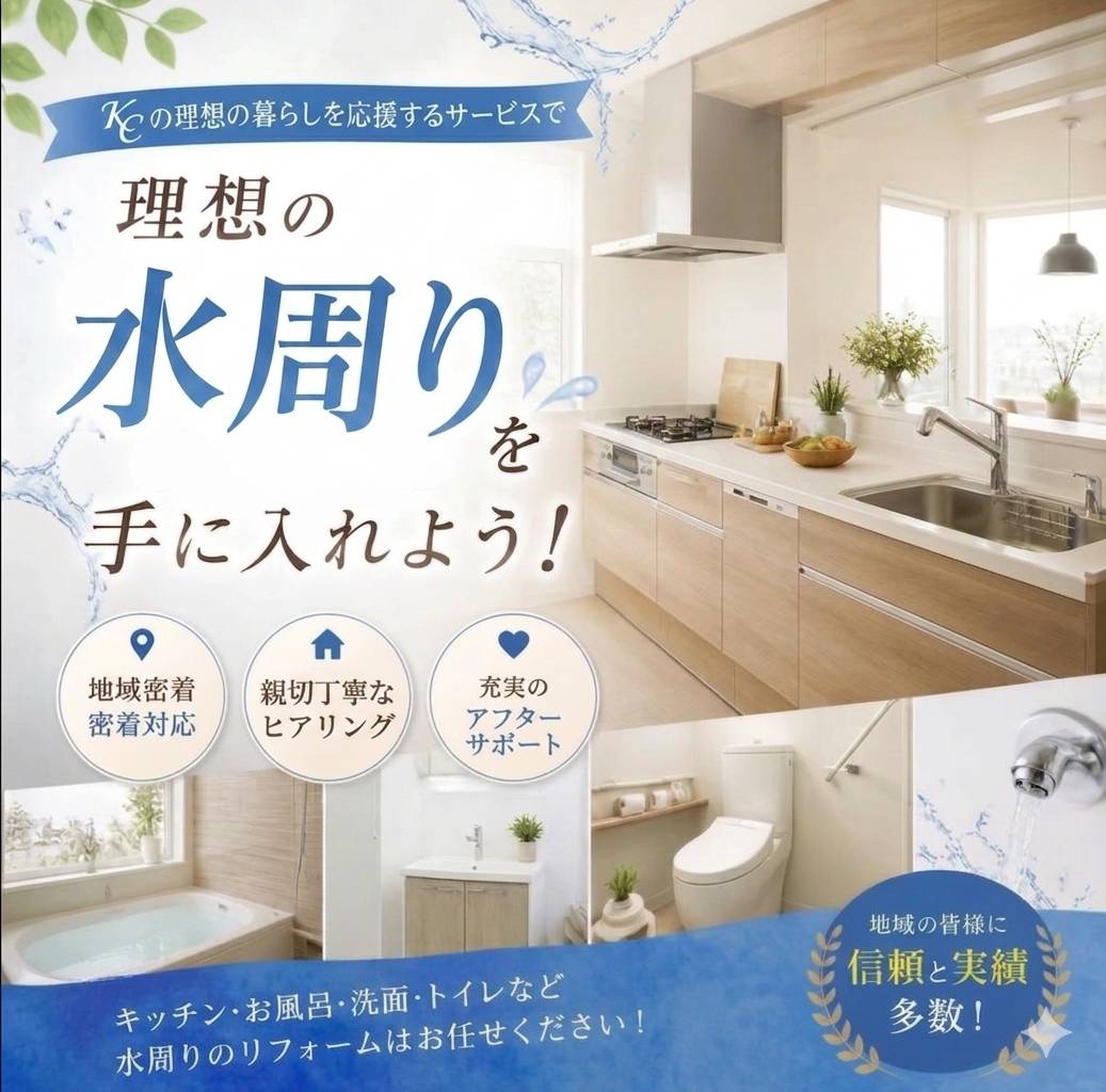 地域密着のサービスで、理想の水周りを手に入れよう！