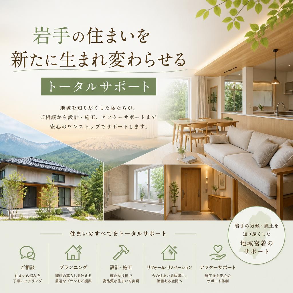 岩手の住まいを新たに生まれ変わらせるトータルサポート
