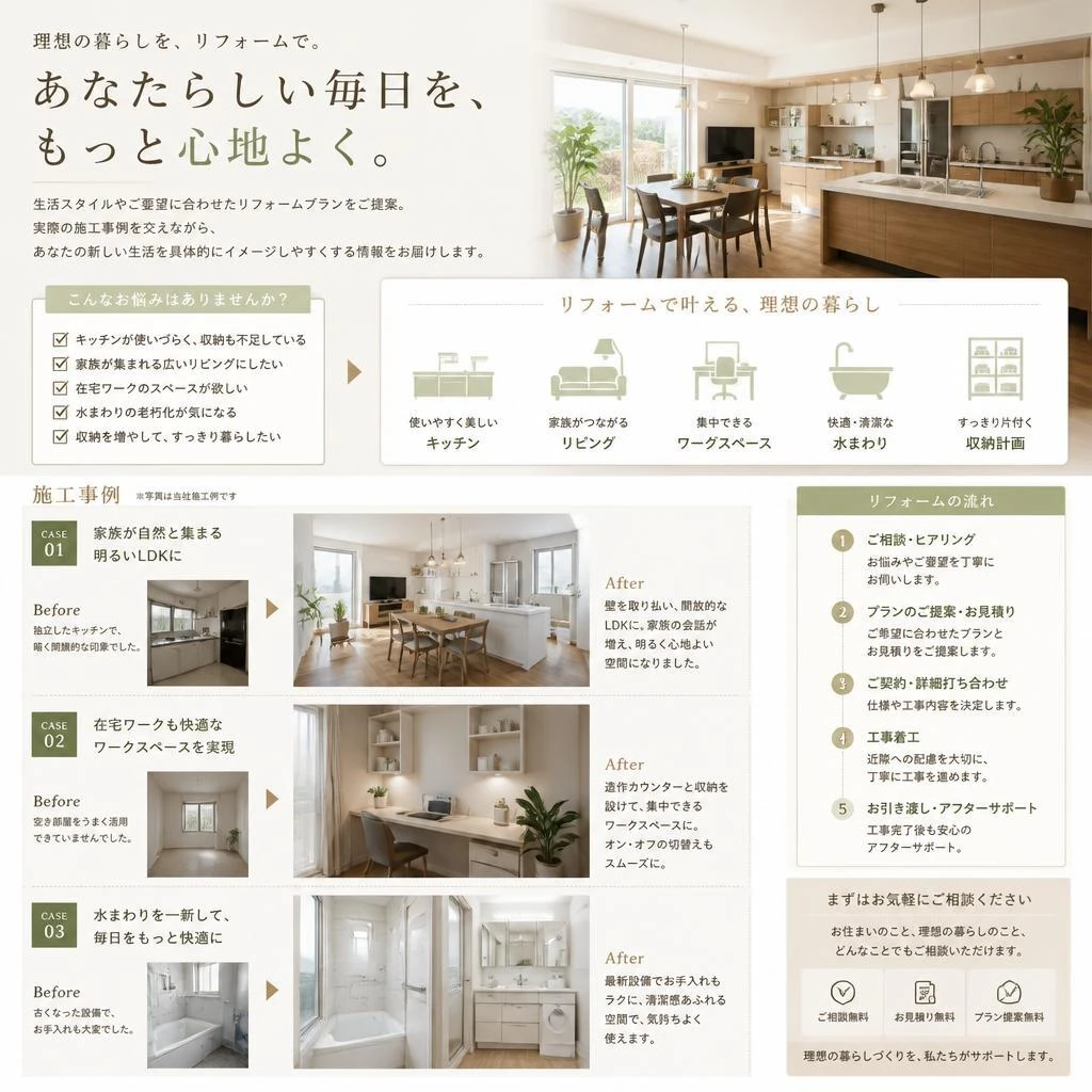 新たな暮らしを実現するリフォームの提案
