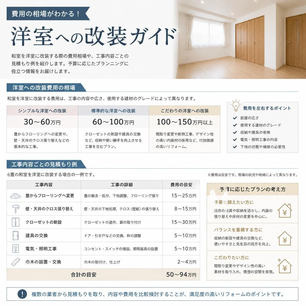 和室改装の相場、費用の目安を知っておこう！