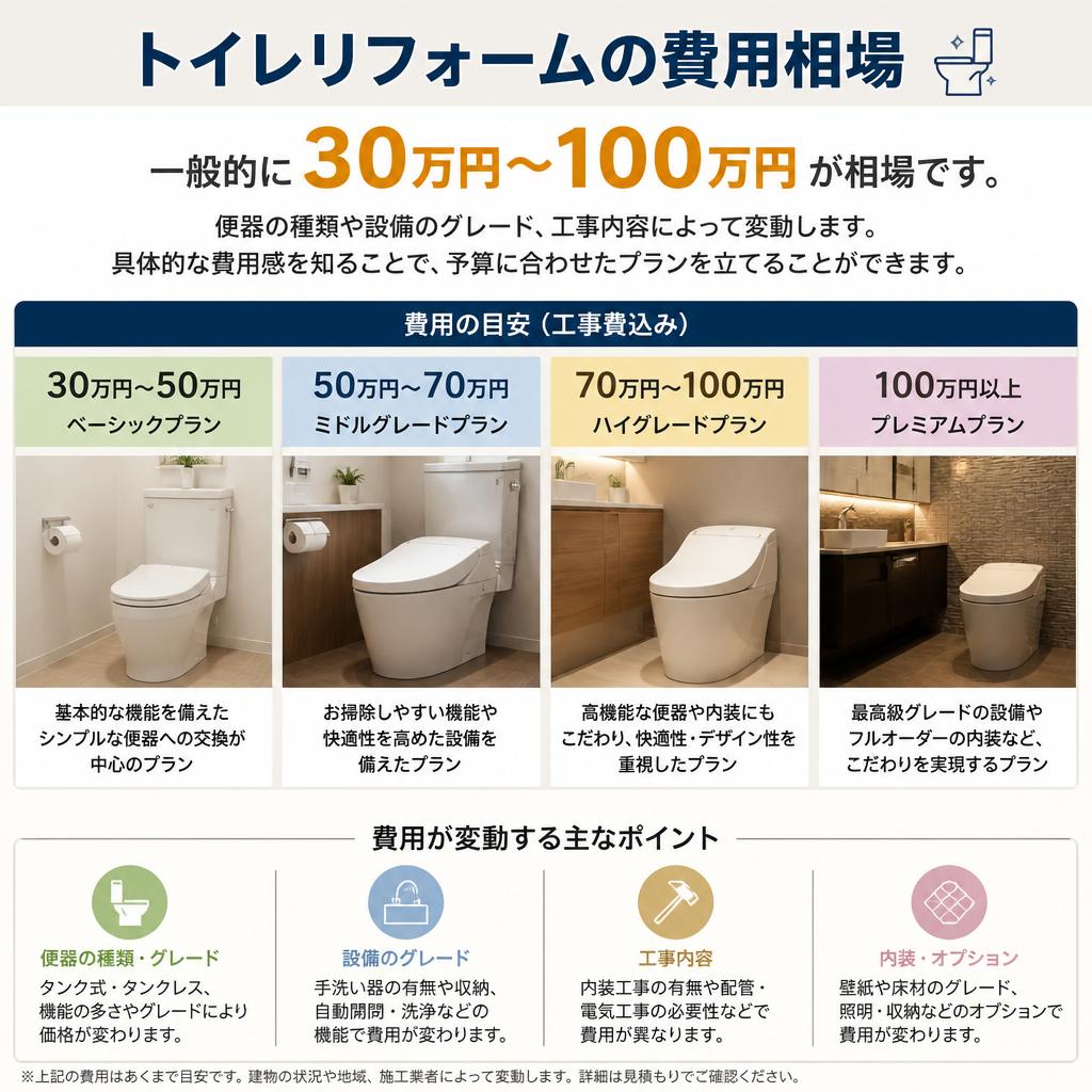トイレリフォームの費用相場