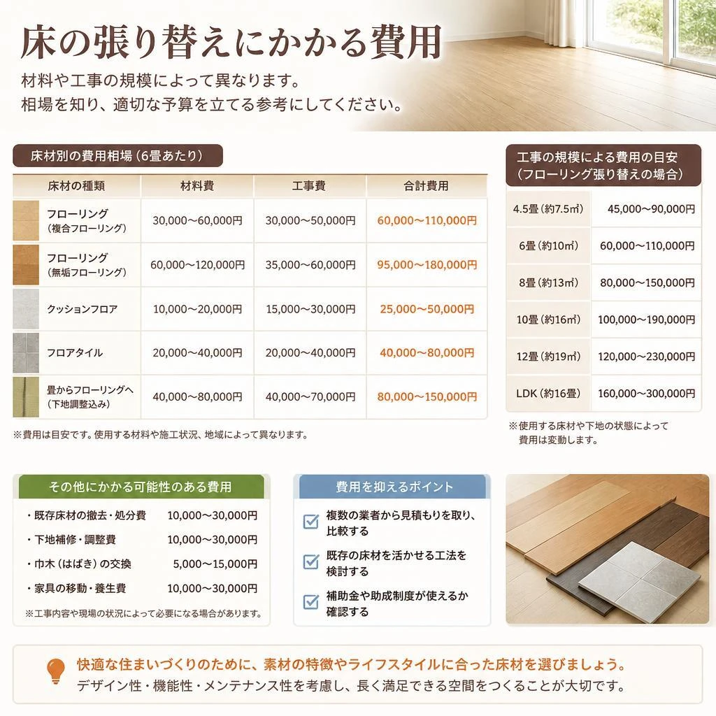 床の張り替え費用の相場