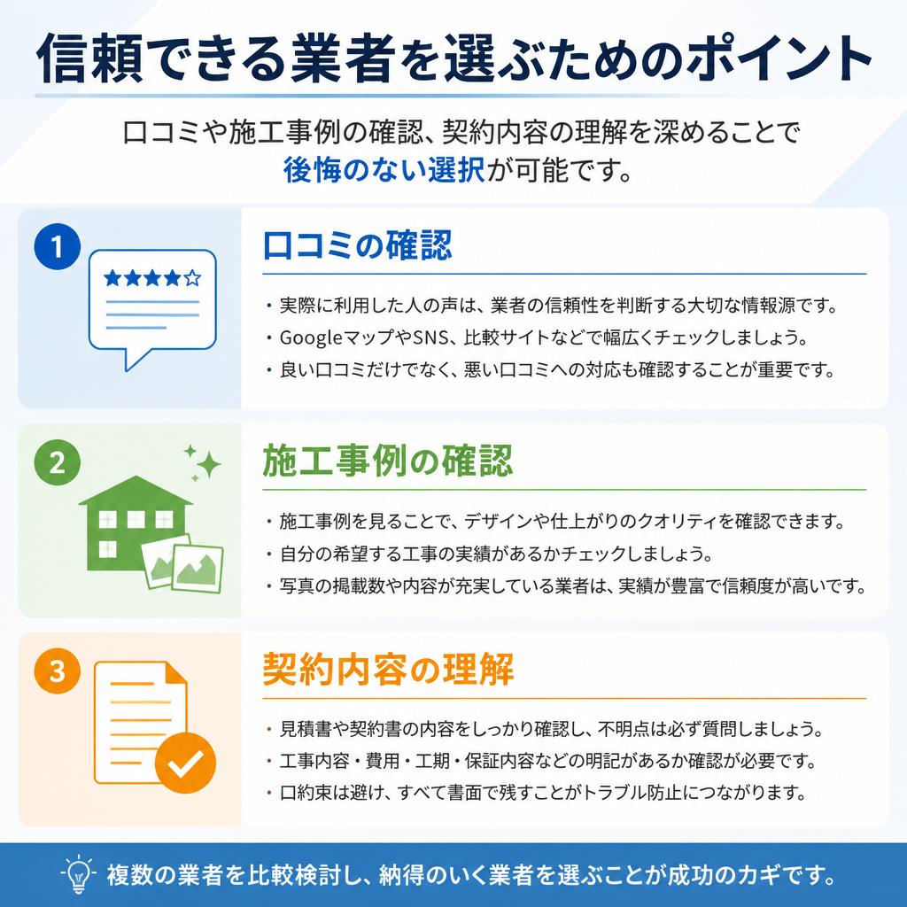 業者選びのポイント