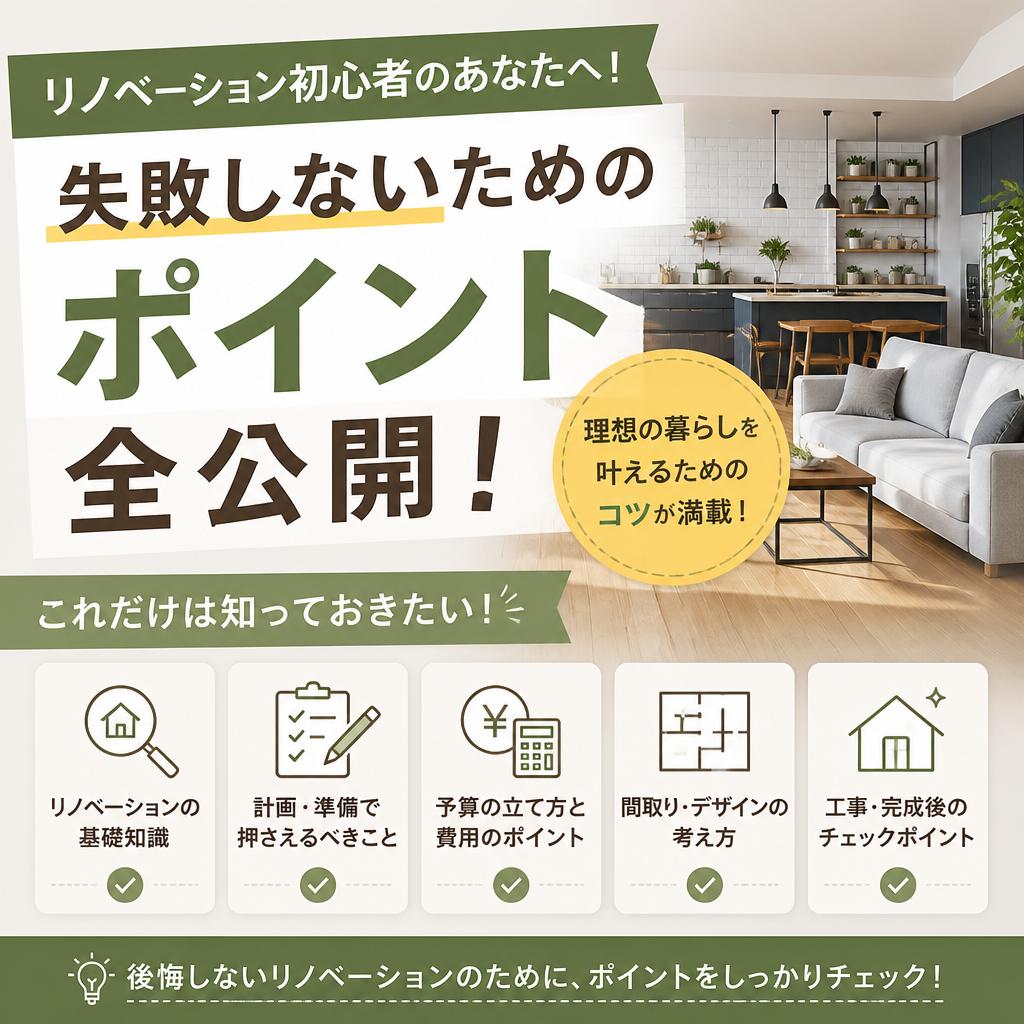 リノベーション初心者のあなたへ！失敗しないためのポイント全公開！
